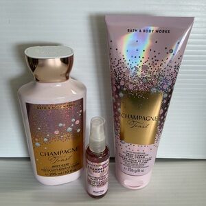BBW Champagne Toast 3pc set Body Wash,Body Cream,Hand Spray